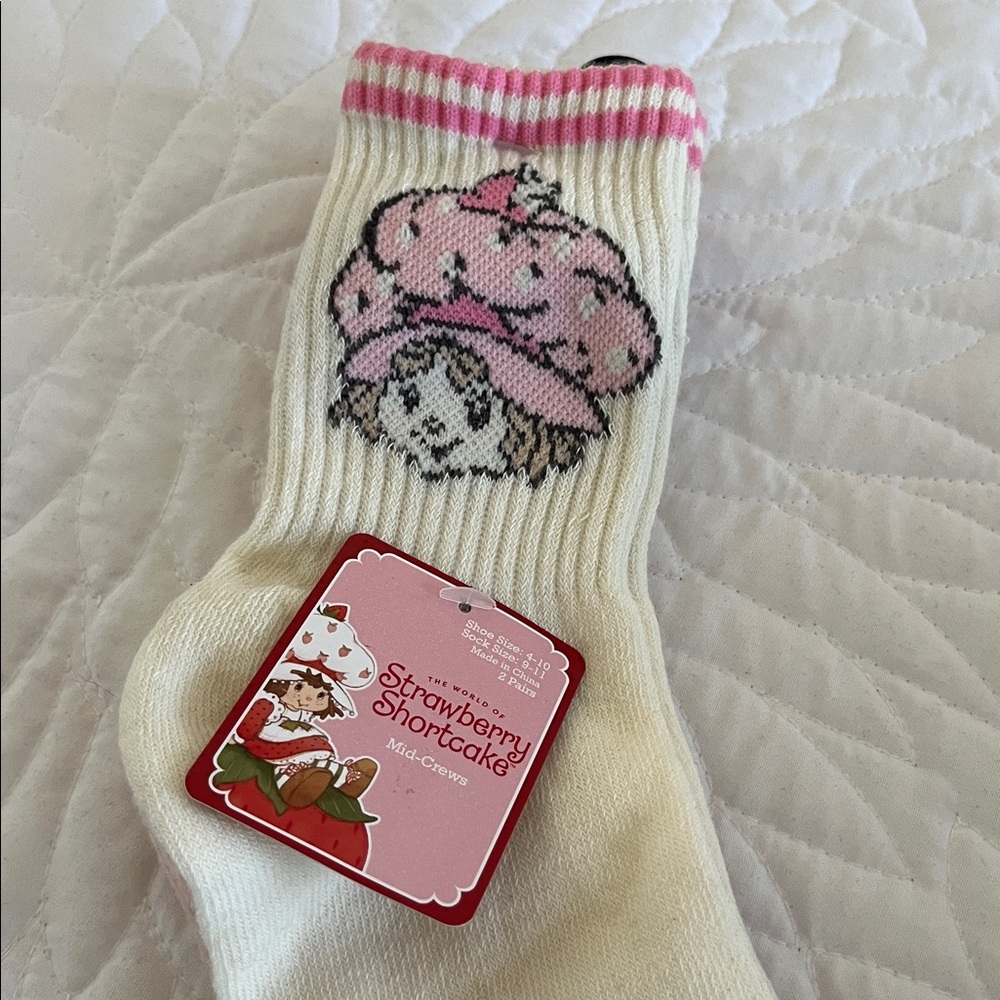 Strawberry Shortcake Cream and Pink Socks